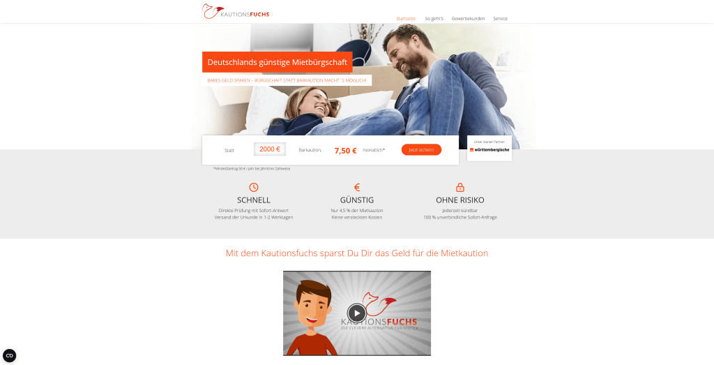 Preise von Kautionsfuchs