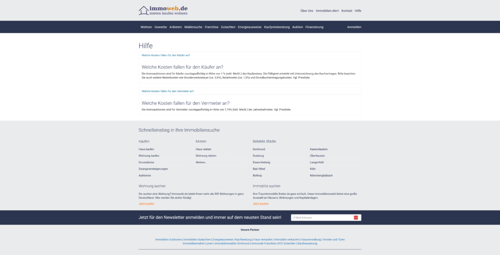 Preise bei Immoweb